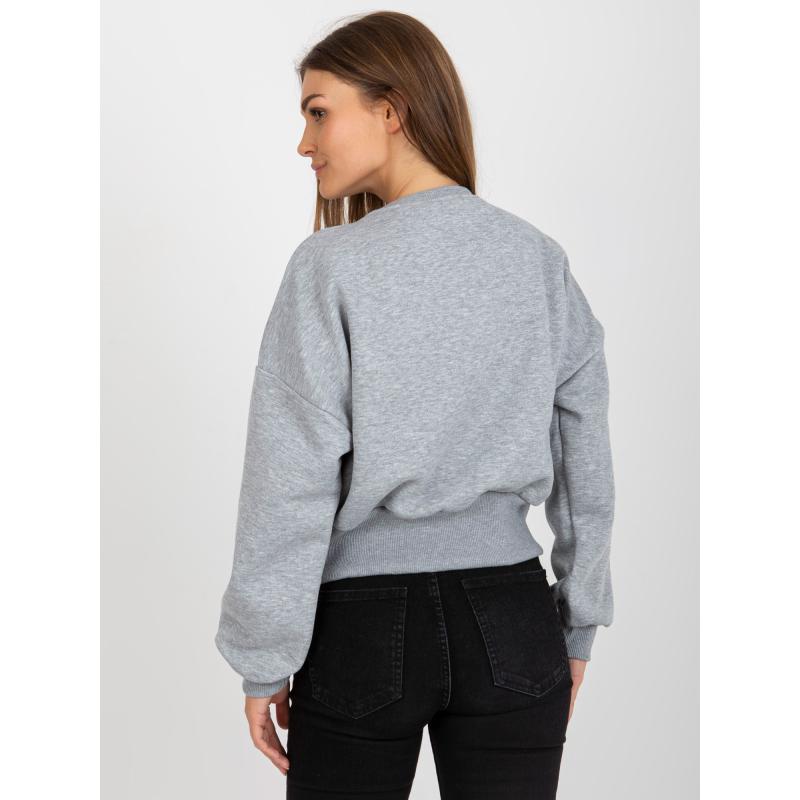 Női kapucnis pulóver nyomtatással OLIVIE szürke