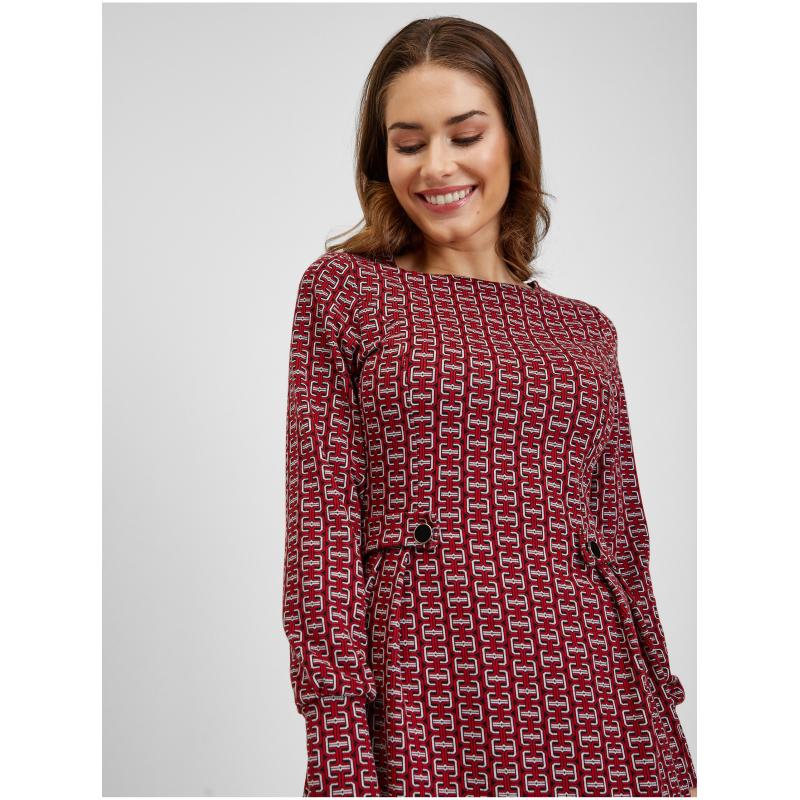 Červené dámské vzorované šaty
