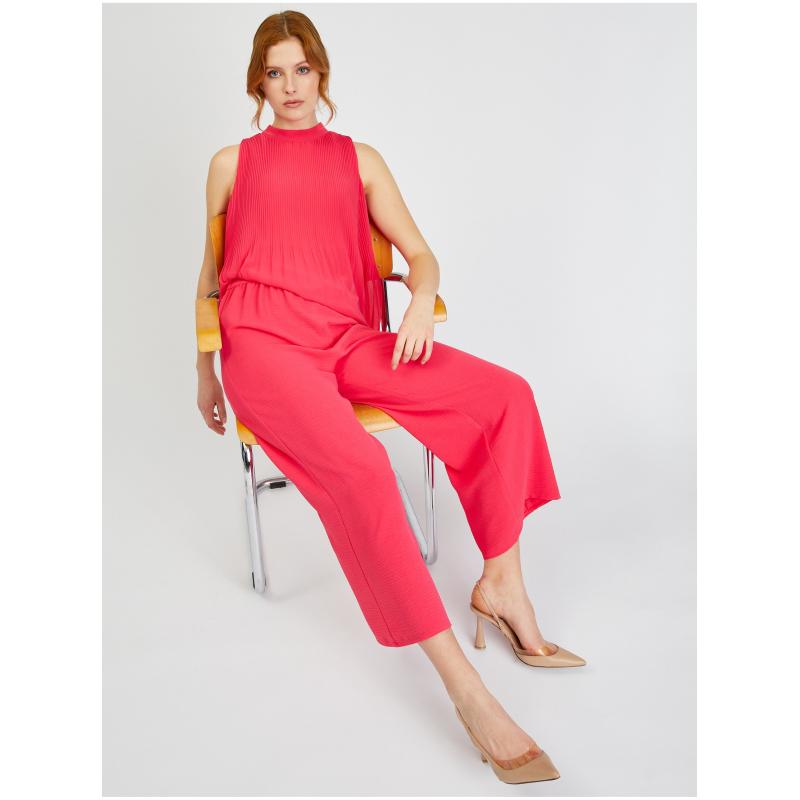 Tmavě růžová dámská plisovaná halenka