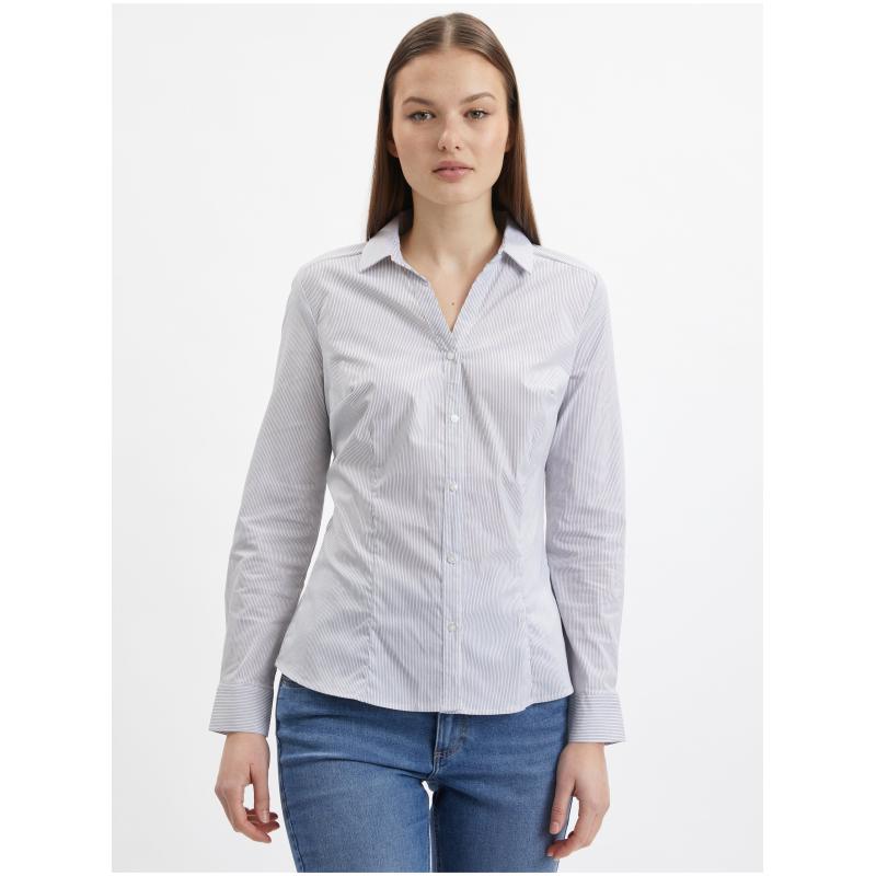 Modro-bílá dámská pruhovaná košile