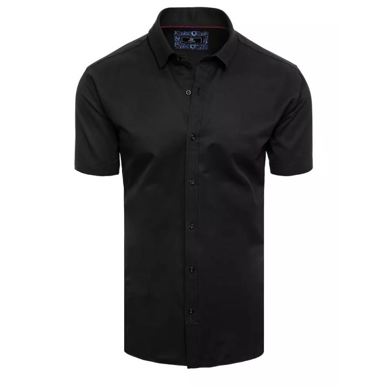 Pánska košeľa s krátkym rukávom K053 čierna