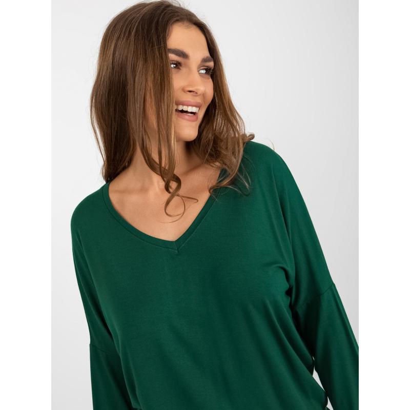 Női alap blúz KITA sötétzöld
