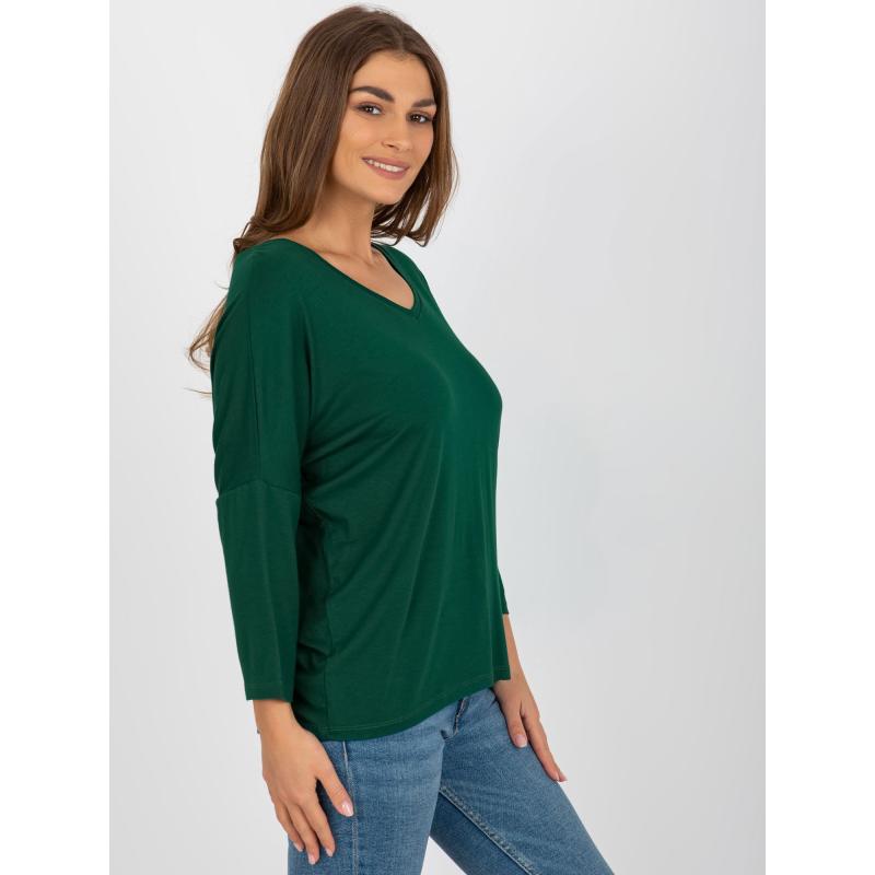 Női alap blúz KITA sötétzöld