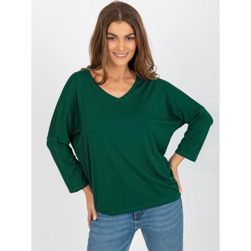 Női alap blúz KITA sötétzöld
