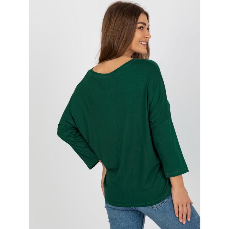 Női alap blúz KITA sötétzöld
