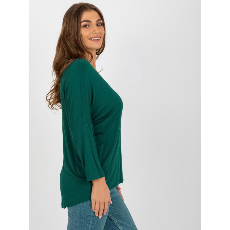 Dámská halenka s výstřihem do V LEONA tmavě zelená 