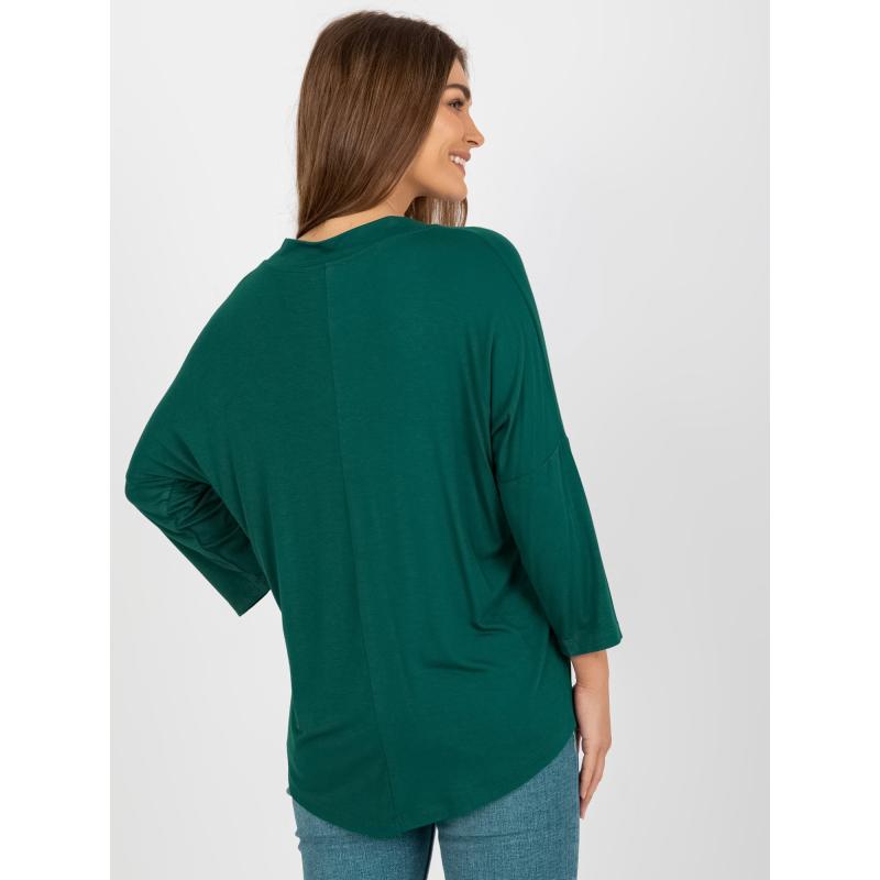 Dámská halenka s výstřihem do V LEONA tmavě zelená 