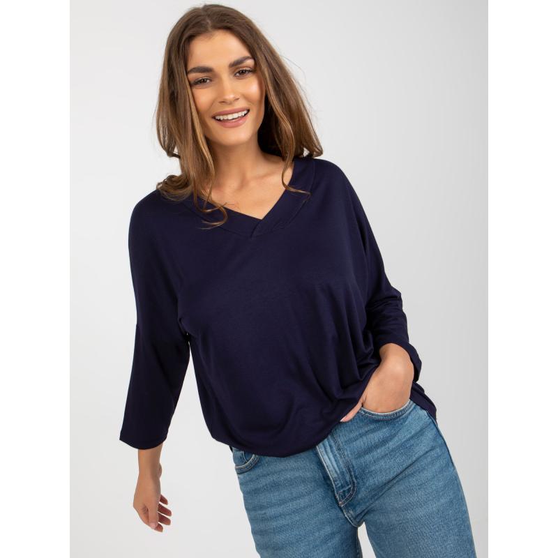 Dámská halenka oversize basic IKARA tmavě modrá