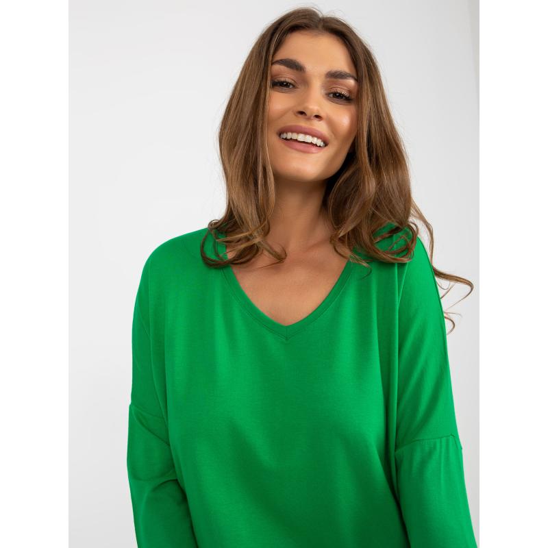 Női blúz szívecskés nyakkivágással MILENA zöld