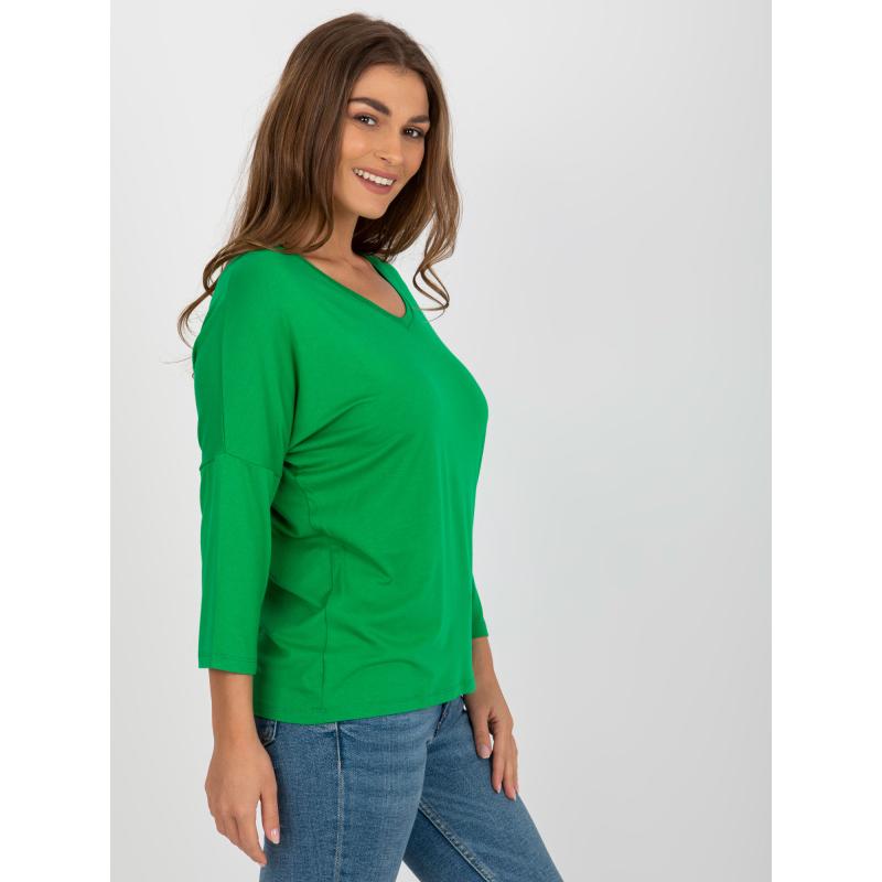 Női blúz szívecskés nyakkivágással MILENA zöld