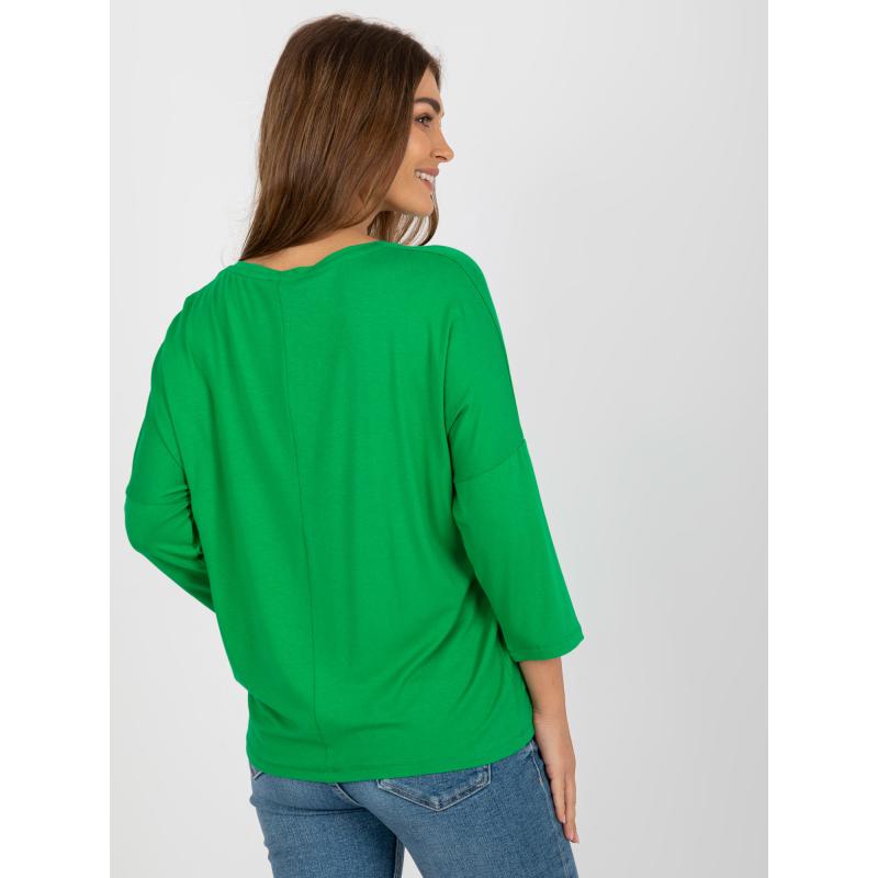 Női blúz szívecskés nyakkivágással MILENA zöld