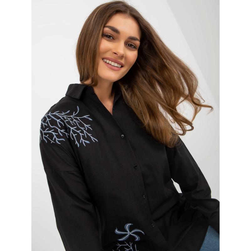 Dámská košile se zapínáním na knoflíky oversize BLANKA černá