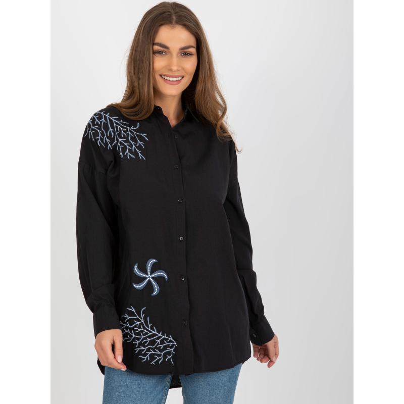 Dámská košile se zapínáním na knoflíky oversize BLANKA černá