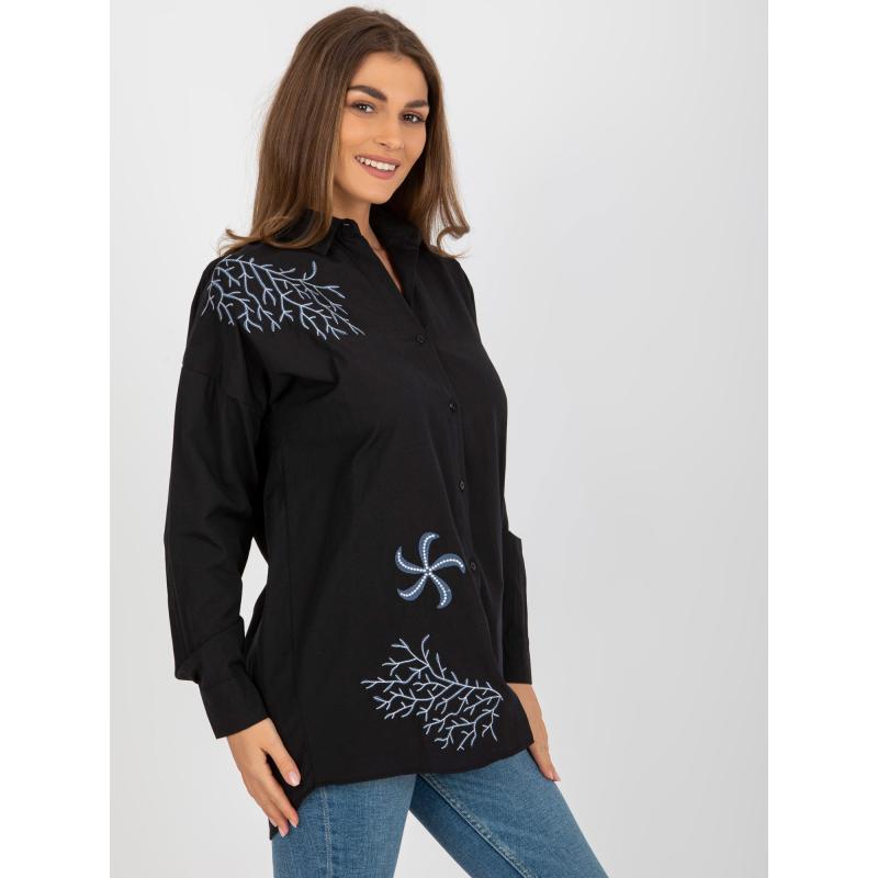 Dámská košile se zapínáním na knoflíky oversize BLANKA černá