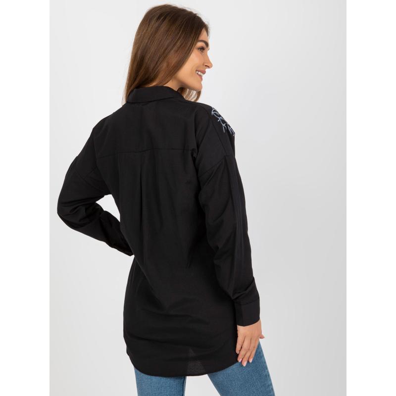 Dámská košile se zapínáním na knoflíky oversize BLANKA černá