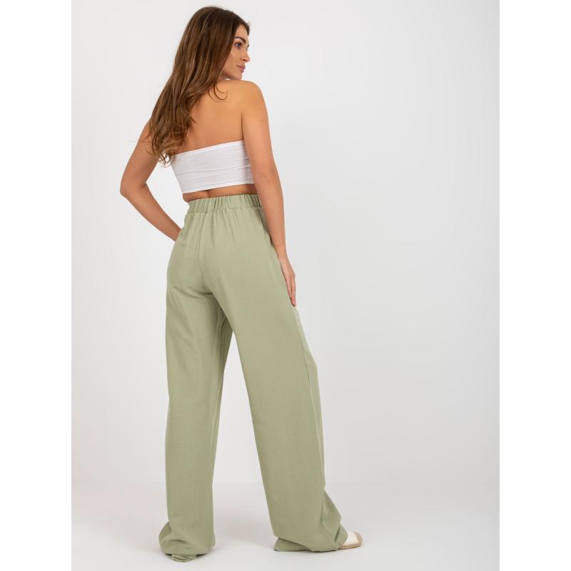 Dámské kalhoty OCH BELLA světle zelené 
