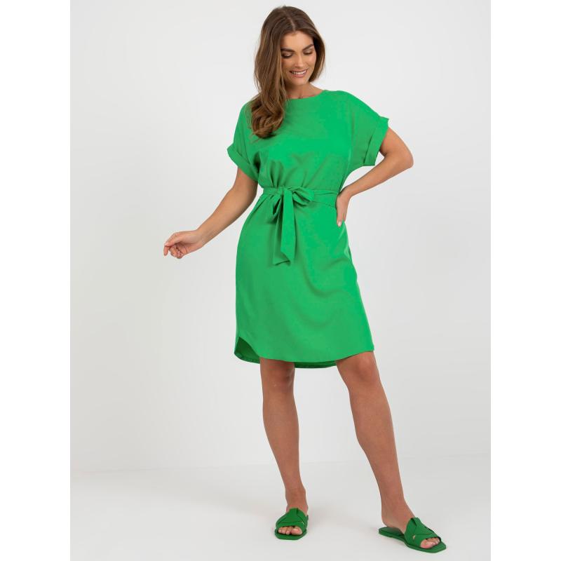 Dámské šaty s krátkým rukávem RUE PARIS zelené 