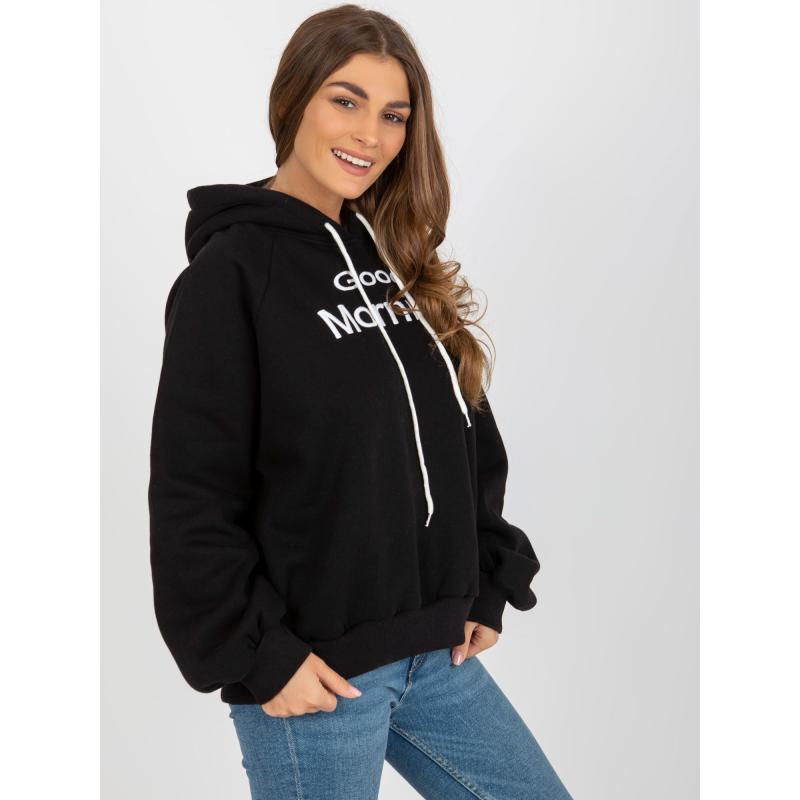 Dámská mikina nadměrné velikosti s kapucí a nápisem ELENA černá 