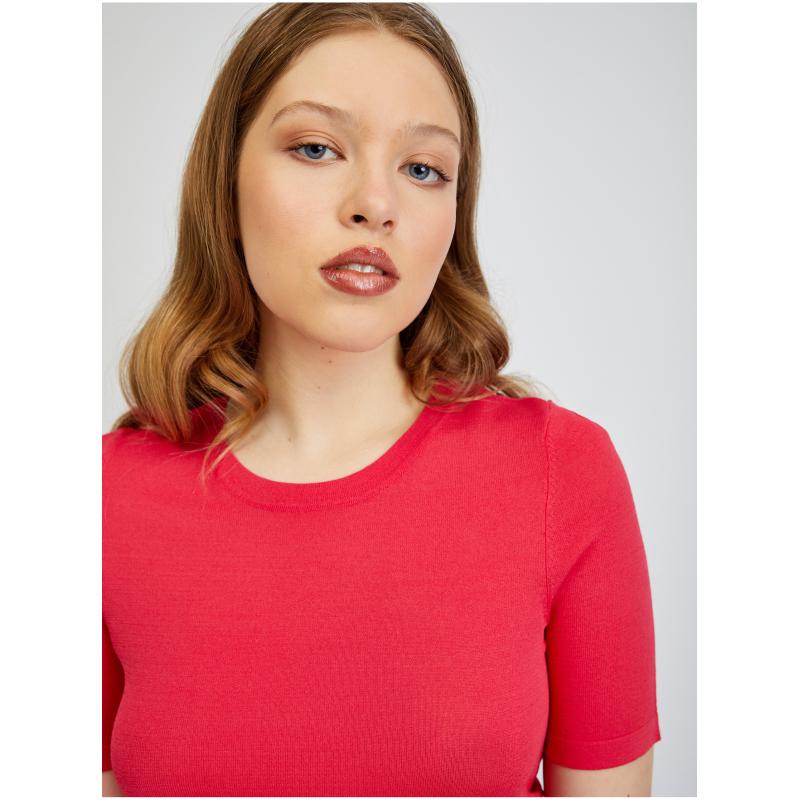 Tmavoružové dámske tričko so svetrom