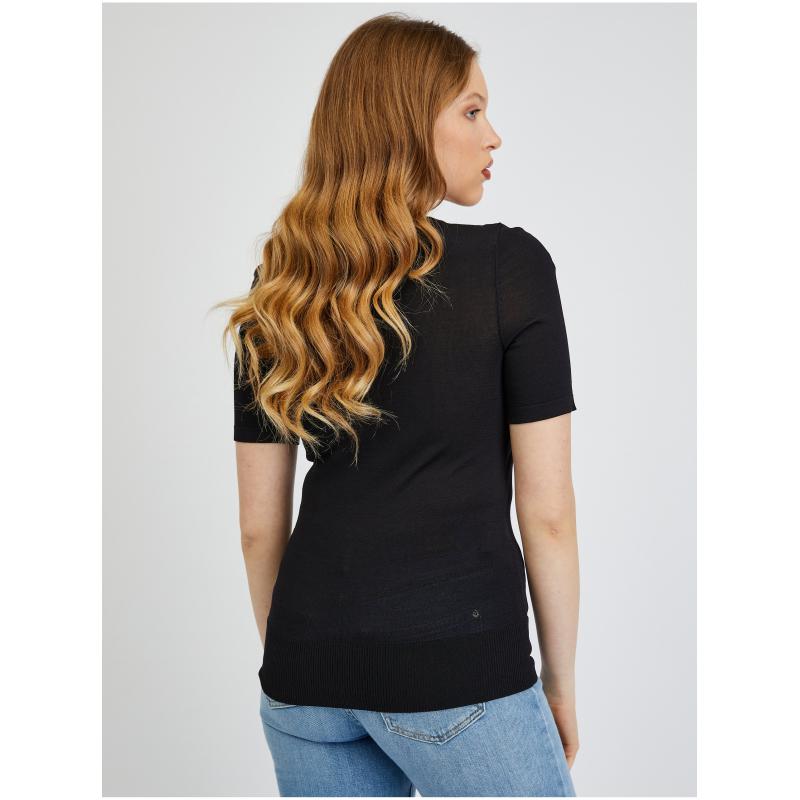 Čierna dámska košeľa so svetrom