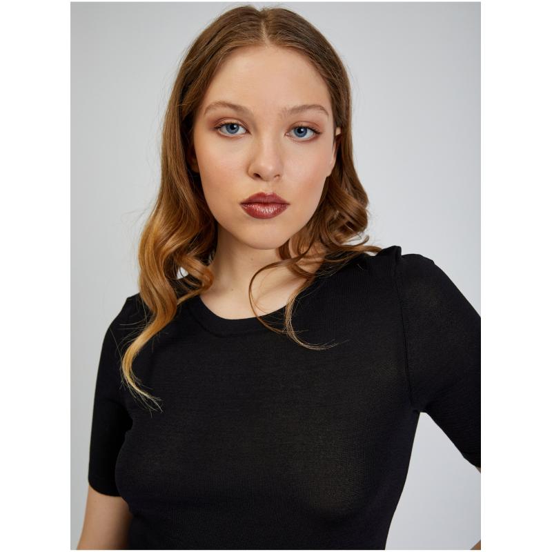 Čierna dámska košeľa so svetrom