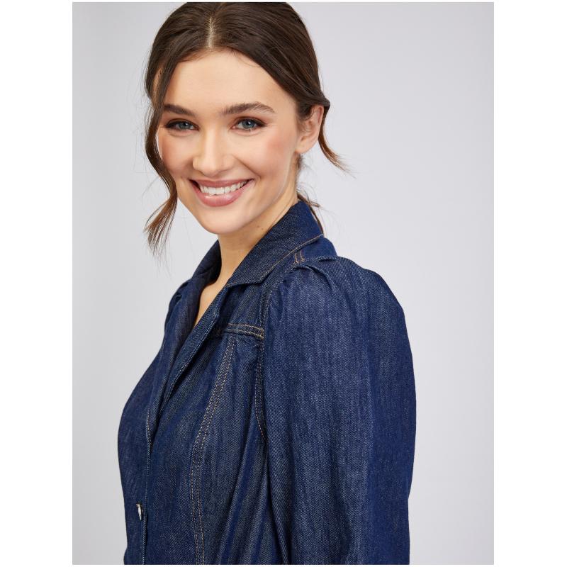 Sötétkék női farmer overál