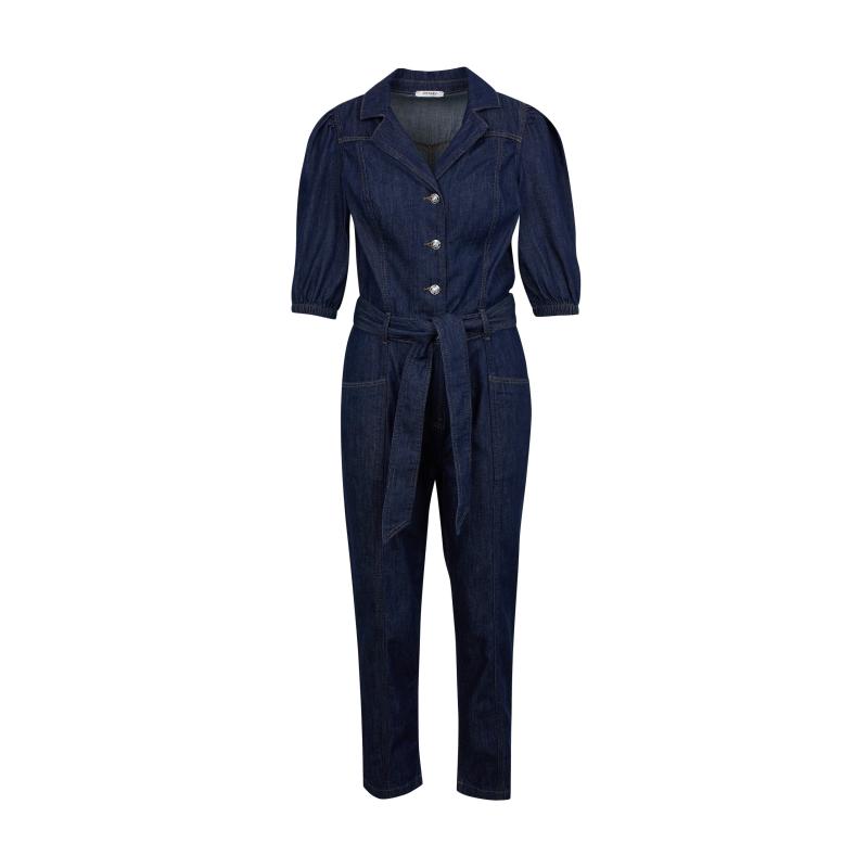 Sötétkék női farmer overál