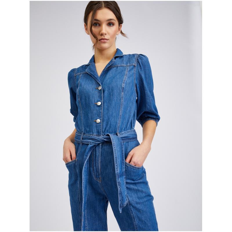 Kék női farmer overall