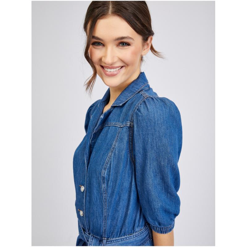 Kék női farmer overall