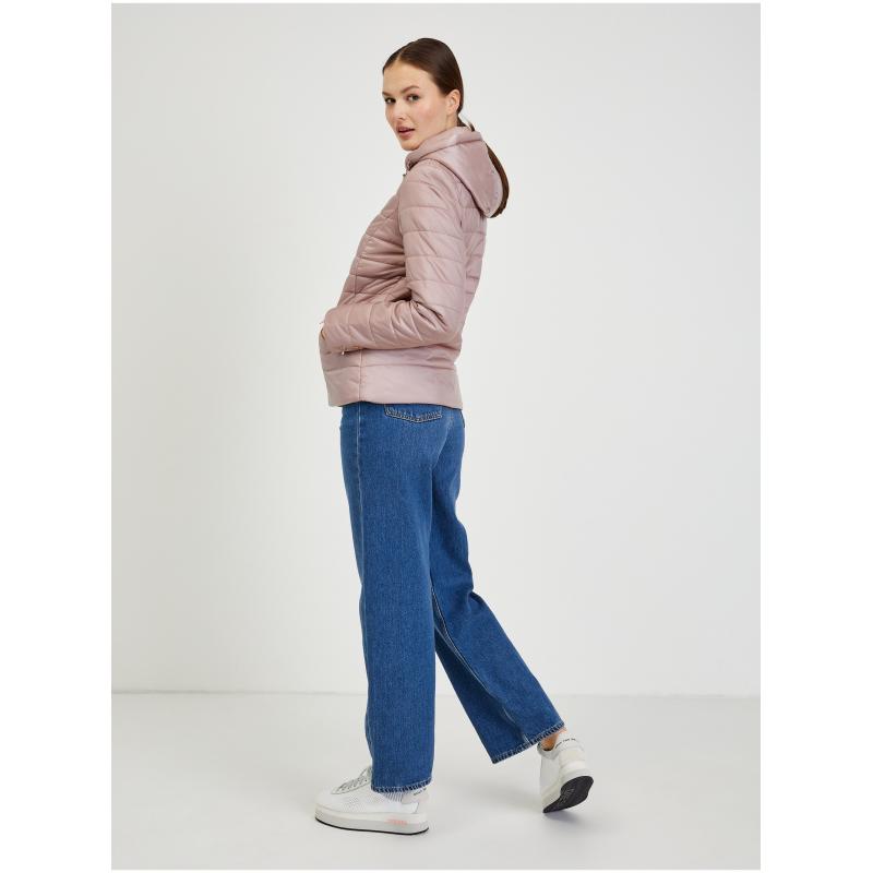 Starorůžová dámská prošívaná bunda