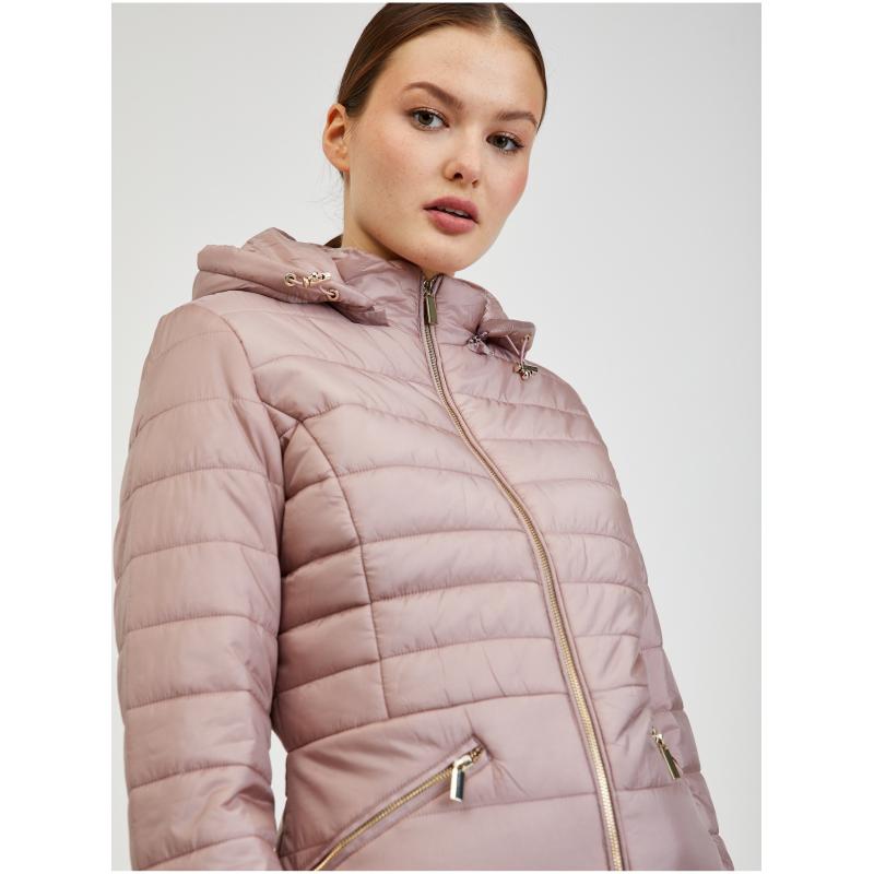 Starorůžová dámská prošívaná bunda