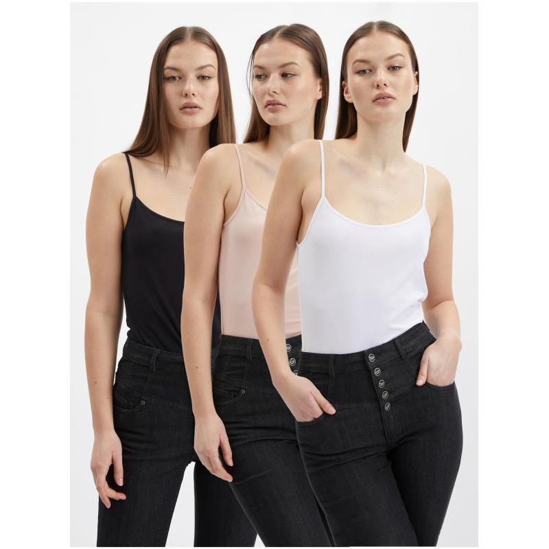 Három női alaptartozékból álló készlet fehér, bézs és fekete színben