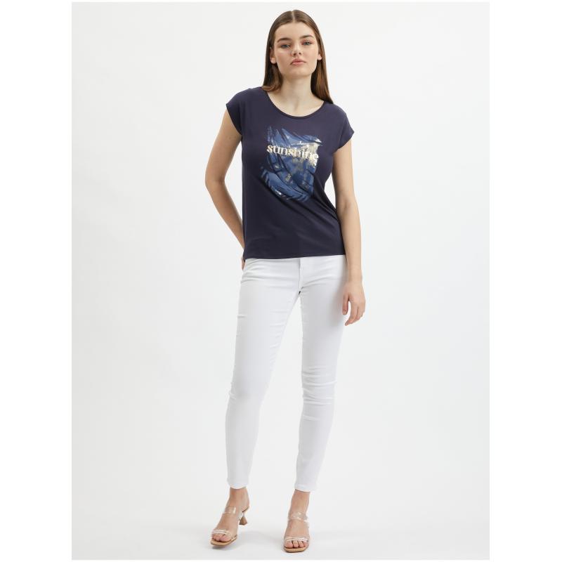 Tmavomodré dámske tričko