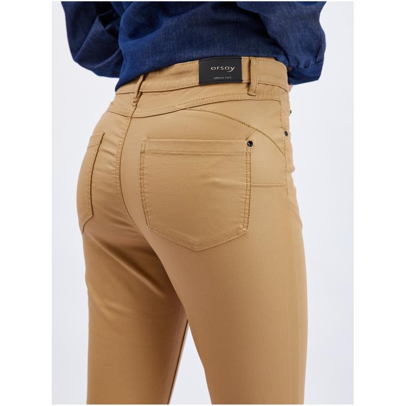 Hnedé dámske nohavice skinny fit