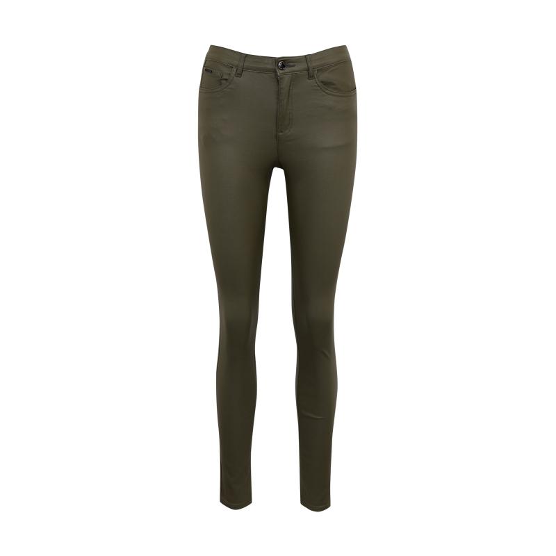 Khaki dámské skinny fit kalhoty