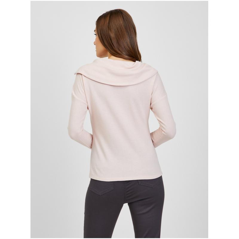 Svetloružové dámske tričko s ozdobnými detailmi