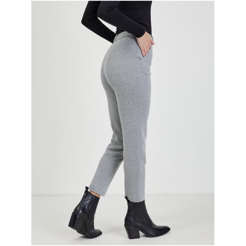 Světle šedé dámské kalhoty