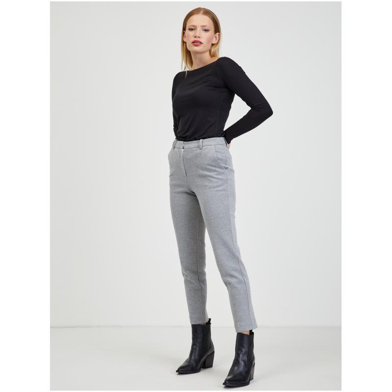 Světle šedé dámské kalhoty