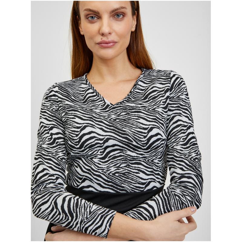 Bielo-čierne dámske vzorované šaty