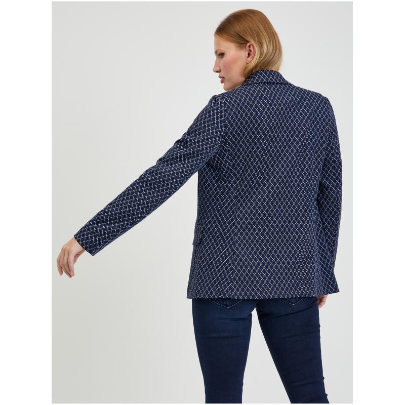Fehér és kék női mintás blézer