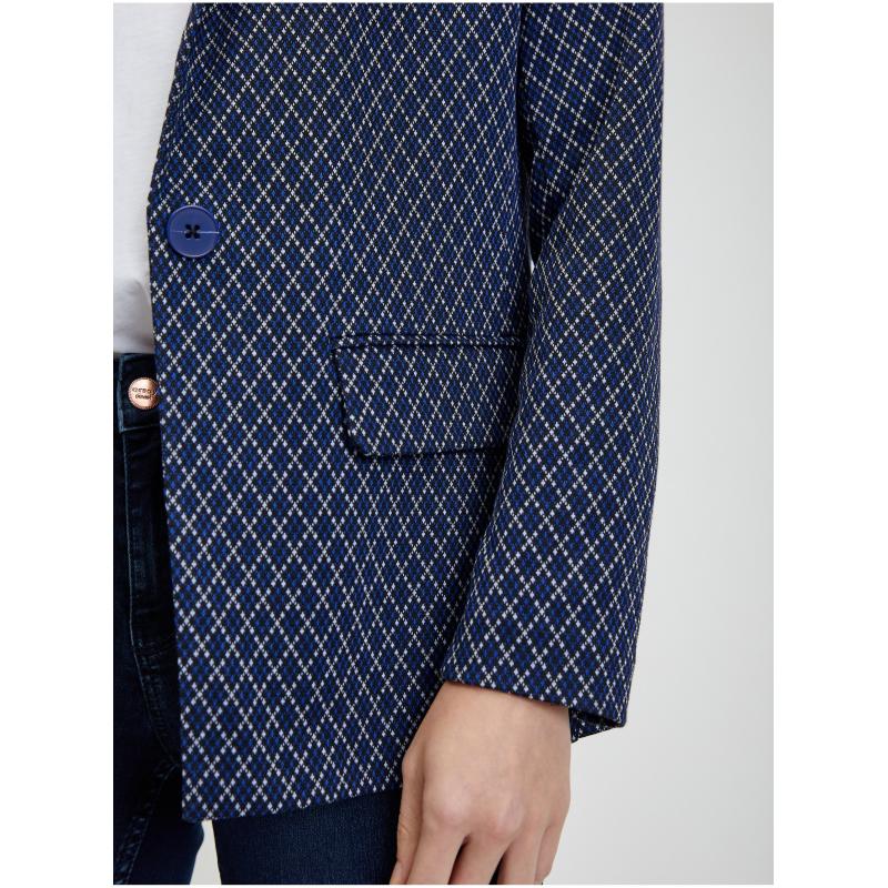 Fehér és kék női mintás blézer