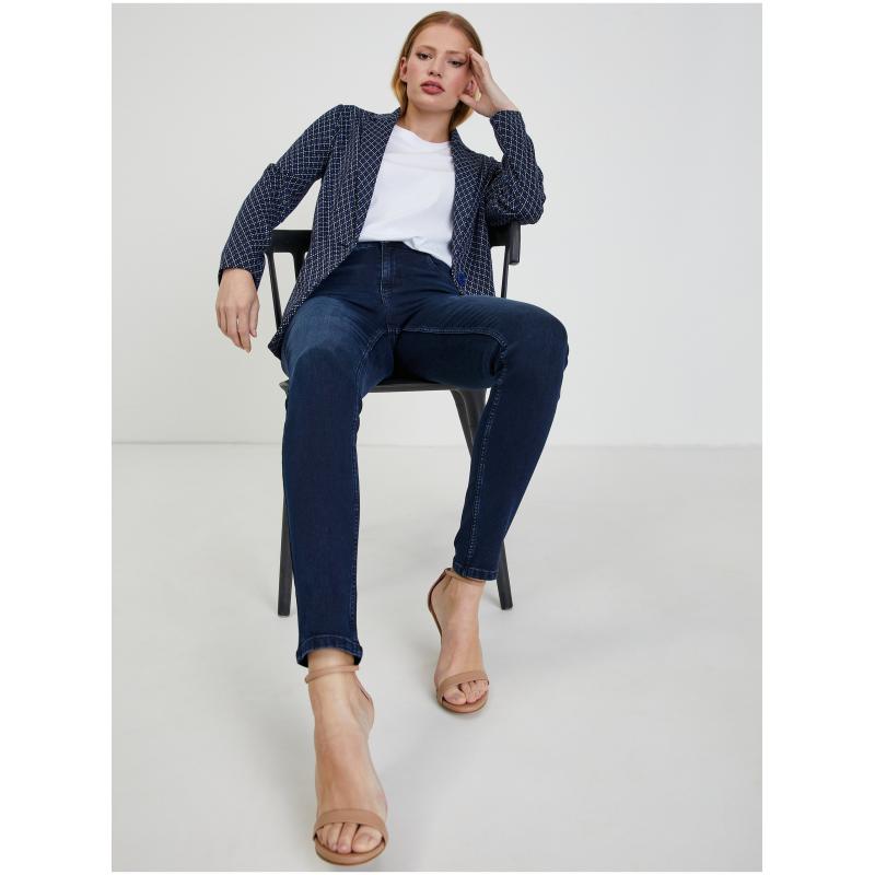 Fehér és kék női mintás blézer