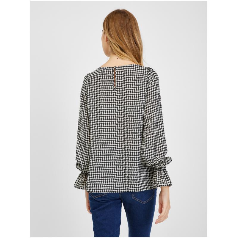 Černo-bílá dámská vzorovaná halenka