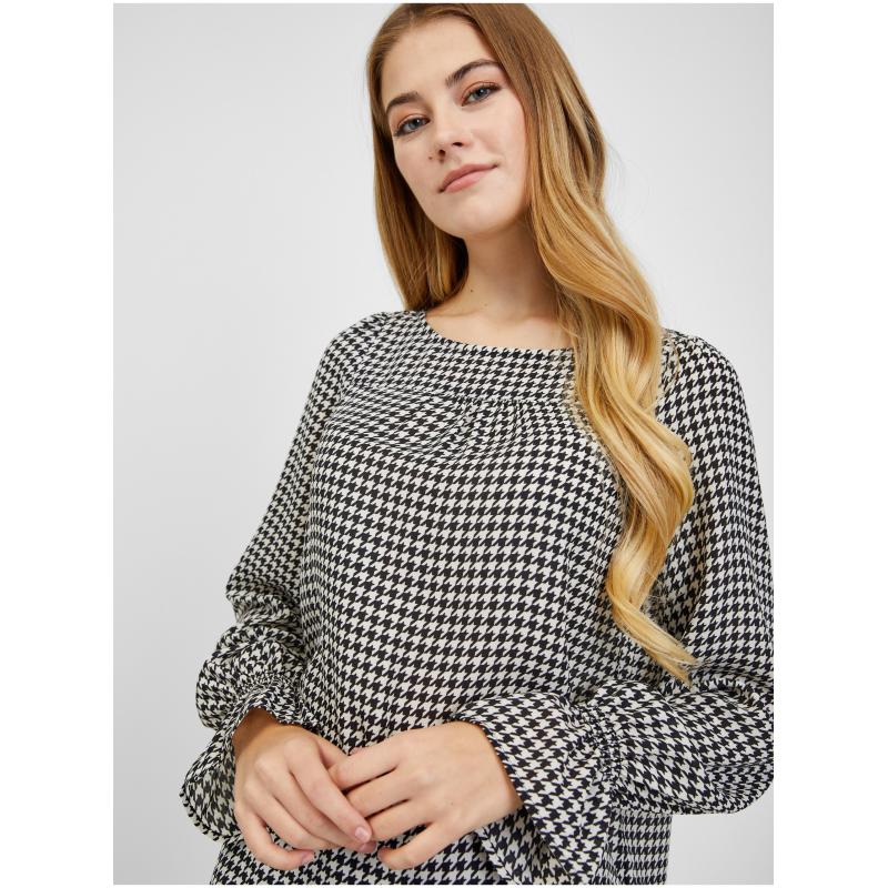 Černo-bílá dámská vzorovaná halenka