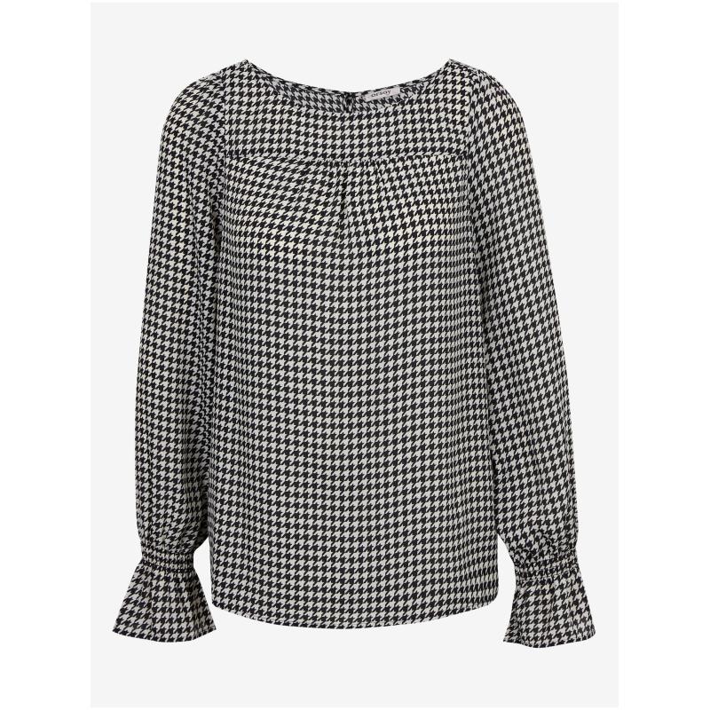 Černo-bílá dámská vzorovaná halenka