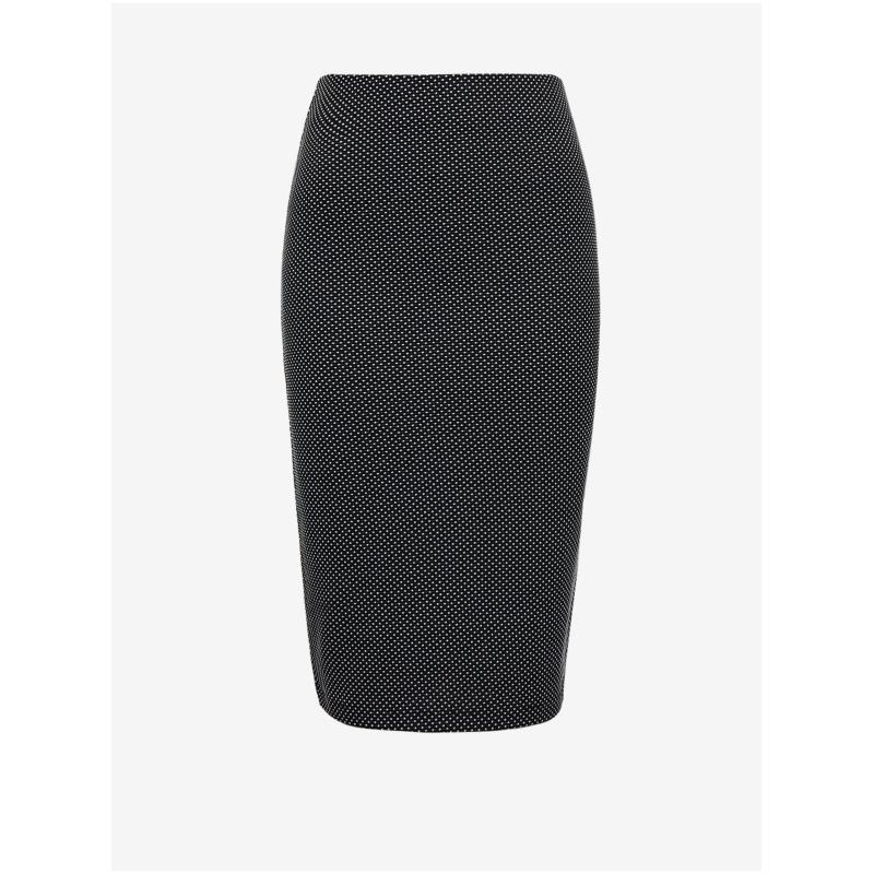 Biela a čierna dámska vzorovaná sukňa