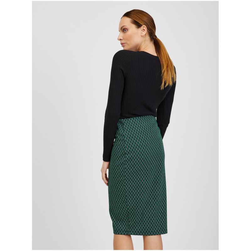 Sötétzöld női mintás szoknya