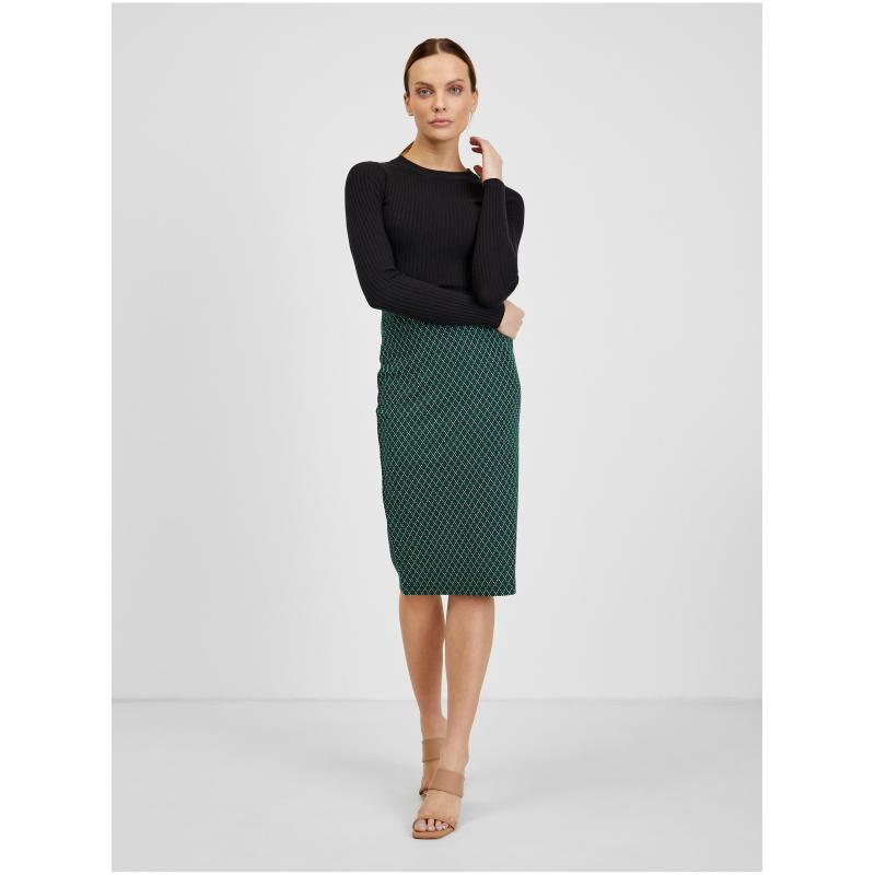 Sötétzöld női mintás szoknya