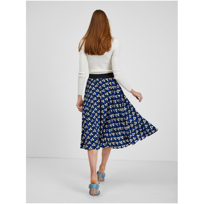 Kék női rakott mintás szoknya