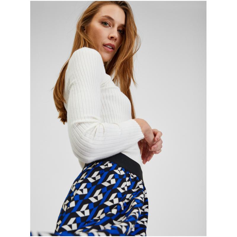 Kék női rakott mintás szoknya